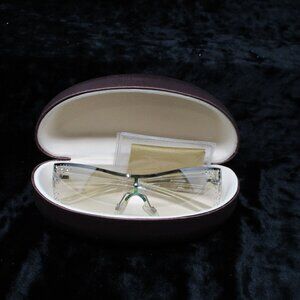 Lexington Avenue Designer Rhinestone Edged Sunglasses & Case lightly tinted